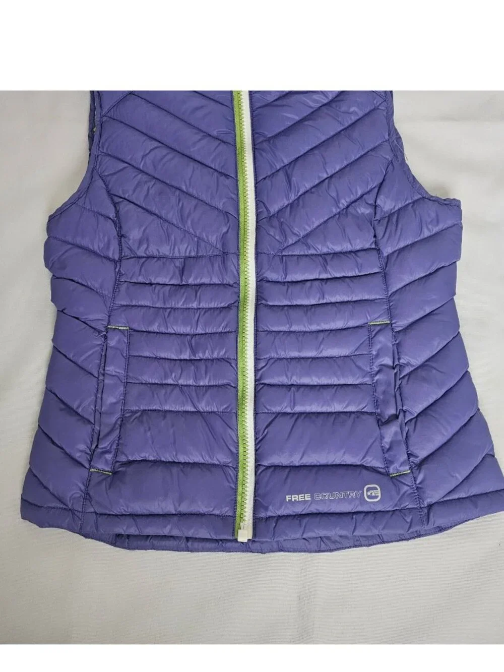 Free Country Purple Sleeveless Puffer Down Quilted Snow Ski Vest Girl's S (7/8)